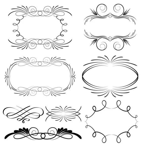 Decorative calligraphic frames and design elements — Stock Vector