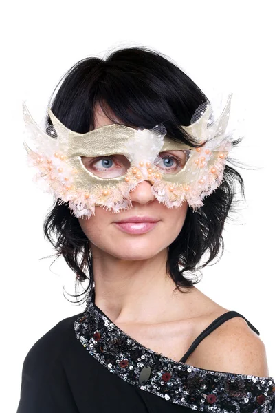 Senhora em máscara — Fotografia de Stock