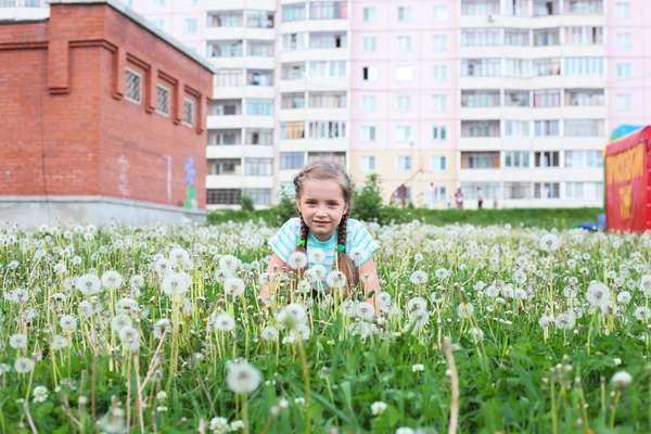 Child in the flowers — Stock Photo, Image