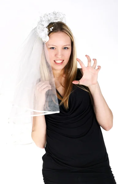 Agressive bride — Stock Photo, Image