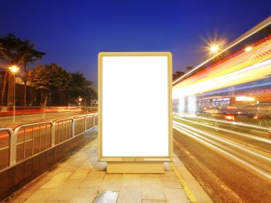 Blank billboard on sidewalk clipart