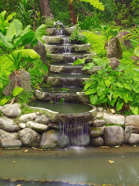 Wasserfall und Pflanzen — Stockfoto