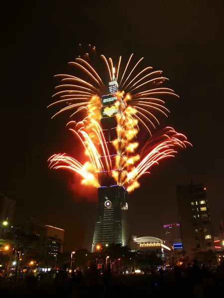Taipei 101 fuochi d'artificio — Foto Stock