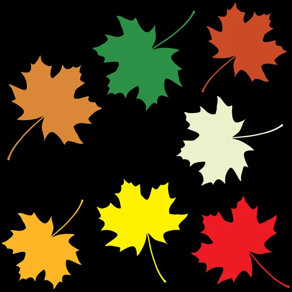 Ensemble de feuilles d'érable colorées — Image vectorielle