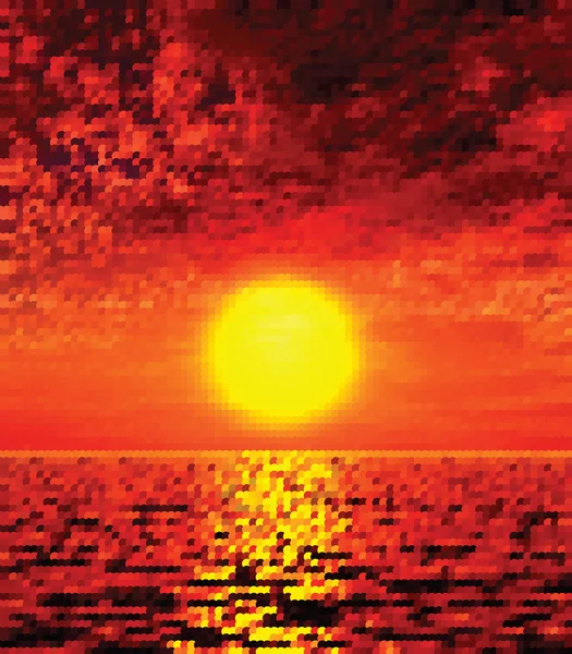 美丽的夕阳图 — 图库矢量图片