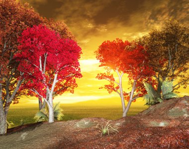 Autumn landscape clipart