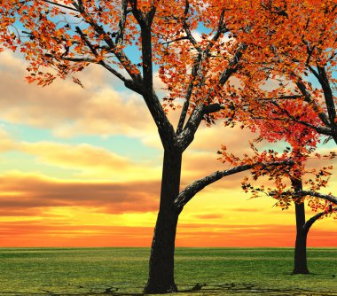 Autumn landscape clipart