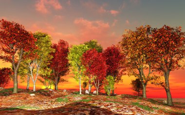 Autumn landscape clipart