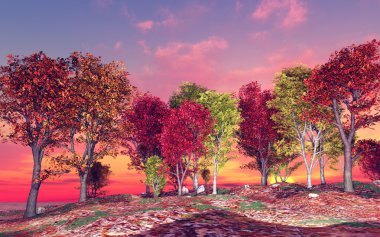 Autumn landscape clipart