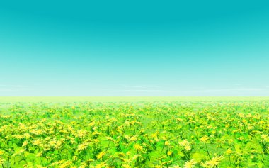 Beautiful field of flowers clipart