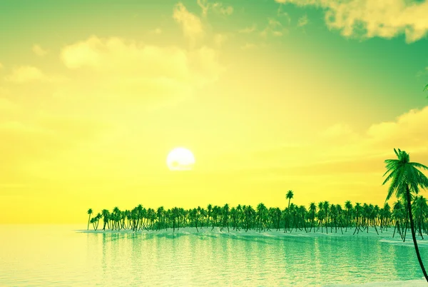 Bella isola al tramonto — Foto Stock