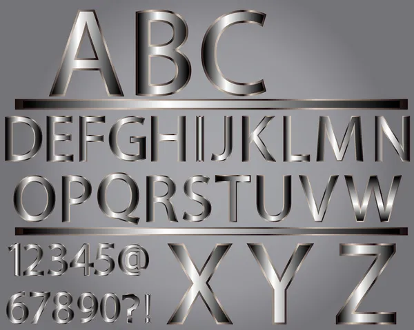 Alfabeto in stile metallico — Vettoriale Stock