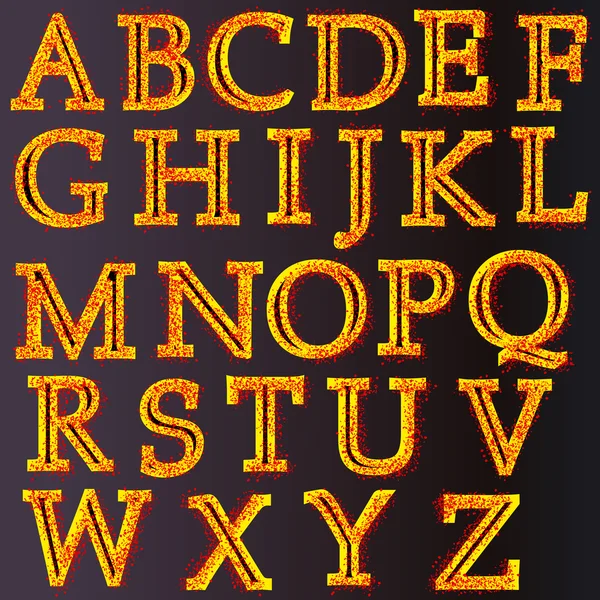 Alphabet style créatif doré — Image vectorielle