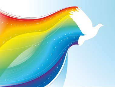 Pigeon with rainbow clipart