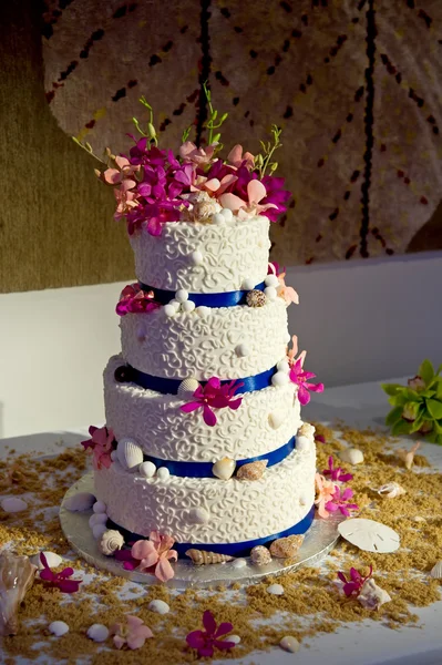 Strand téma esküvői torta — Stock Fotó