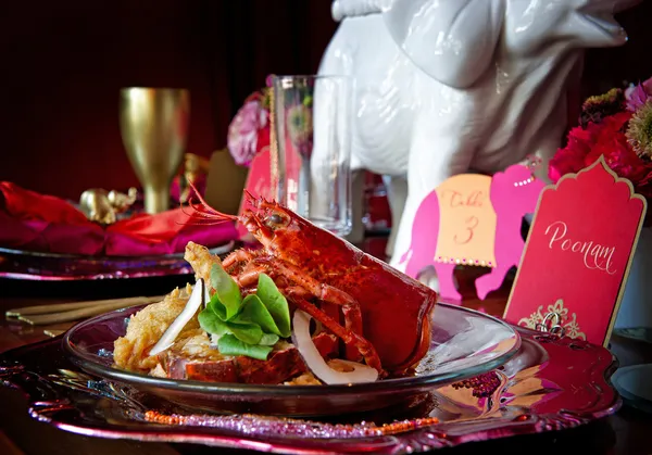 Wykwintną kolację z homara — Zdjęcie stockowe