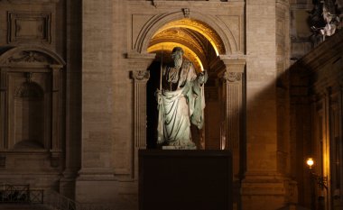 Statue of St. Paul at Night clipart