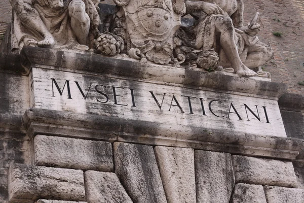 Vatikánská muzea, nápisy — Stock fotografie