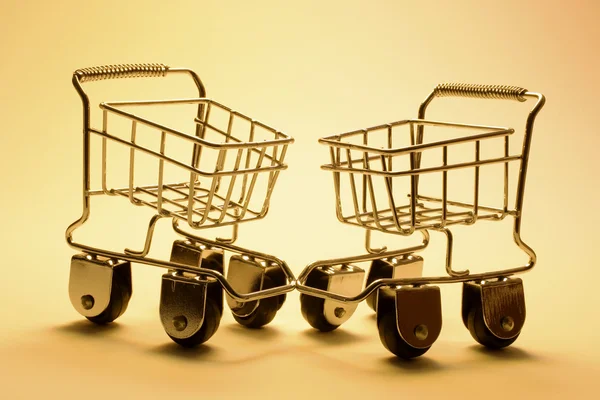 Carrinhos de compras em miniatura — Fotografia de Stock