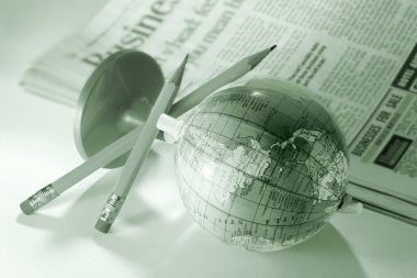 Globe and Financial Paper clipart