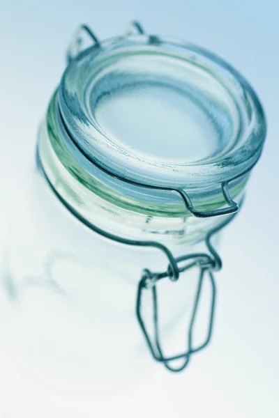 关闭的玻璃罐κοντινό πλάνο γυάλινο βάζο — Φωτογραφία Αρχείου