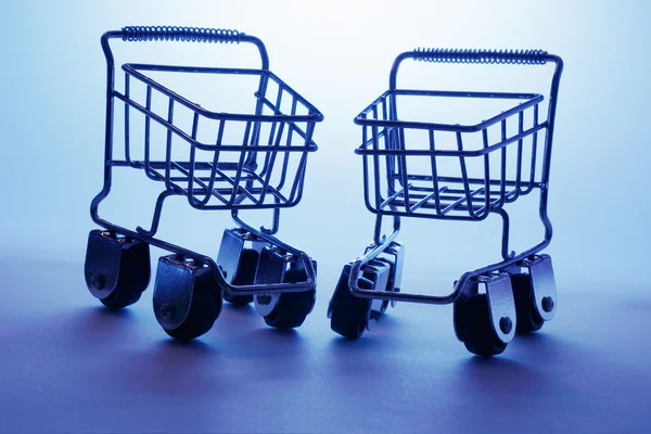Miniature Shopping Trolleys — Stock Photo, Image