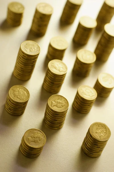 Pile di monete — Foto Stock
