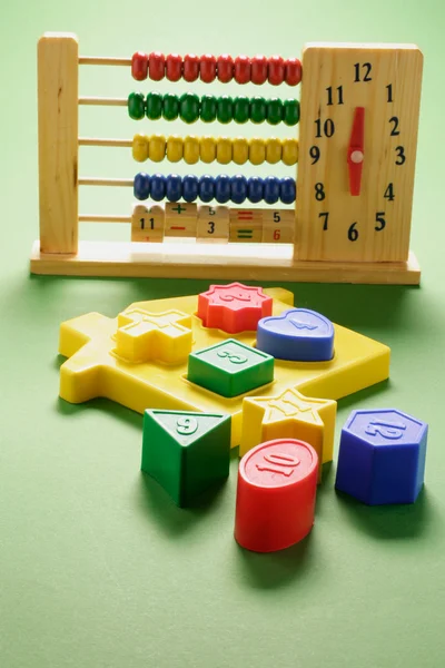 Toy Abacus and Shape Sorter Blocks — Stock Photo, Image