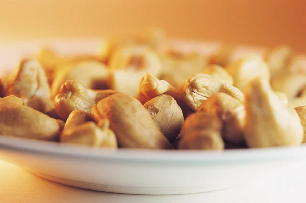 Plate of Cashew Nuts — Stock Photo, Image