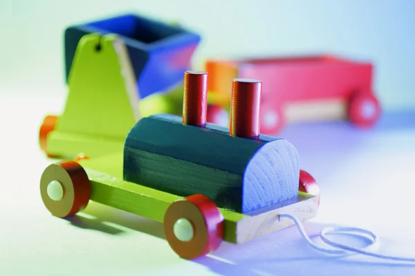 Trem de brinquedo de madeira Imagem De Stock