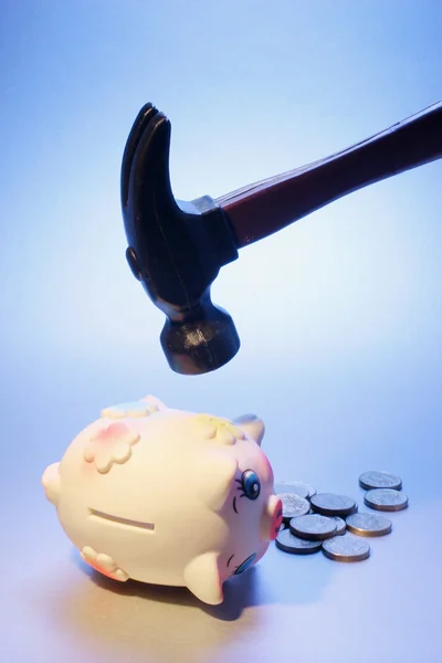 stock image Hammer over Piggybank