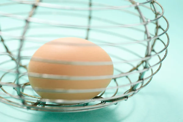 Huevo en cesta de alambre — Foto de Stock