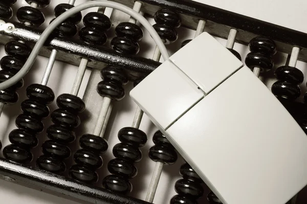 Computer Mouse e Abacus — Foto Stock