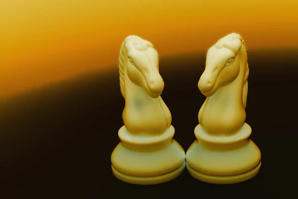 Cavaleiro peças de xadrez — Fotografia de Stock