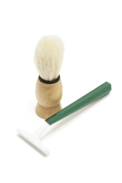 Razor and Shaving Brush — Stock Photo, Image