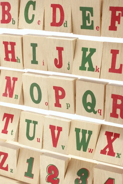 Ξύλινα μπλοκ αλφάβητο — Φωτογραφία Αρχείου