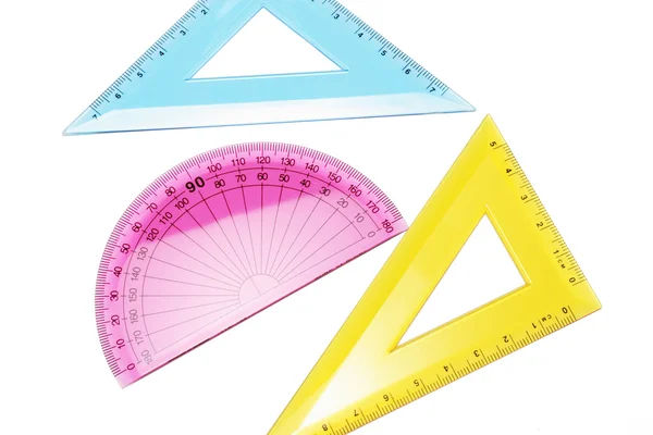 Protractor and Set Squares — Stock Photo, Image
