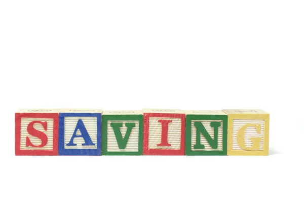 Alphabet Blocks - Saving — Stock Photo, Image