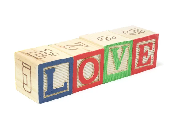 Алфавіту блоки - любов — стокове фото