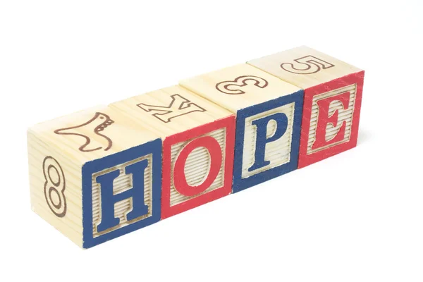 Μπλοκ αλφάβητο - ελπίδα — Φωτογραφία Αρχείου