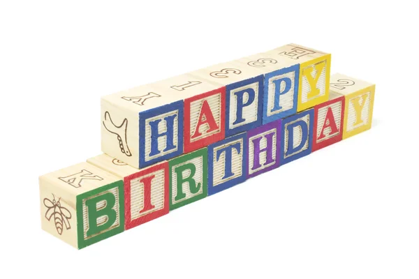 Алфавитные блоки - С днем рождения — стоковое фото