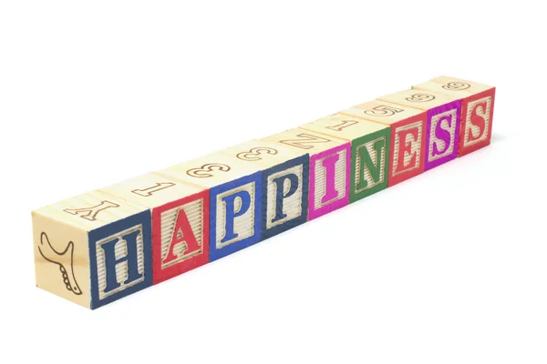 Blocchi dell'alfabeto - Felicità — Foto Stock