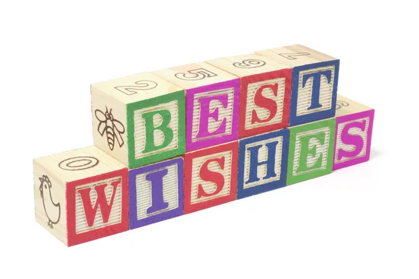 Blocos de alfabeto - Melhores desejos — Fotografia de Stock