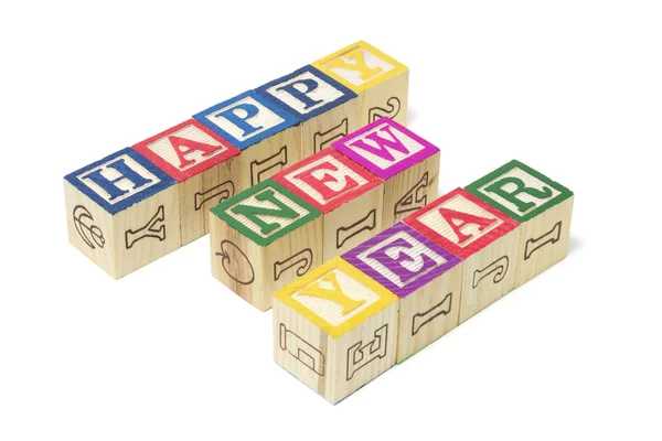 Alphabet blocks - gott nytt år — Stockfoto
