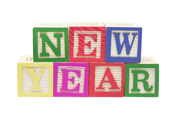 Buchstabenblöcke - neues Jahr — Stockfoto