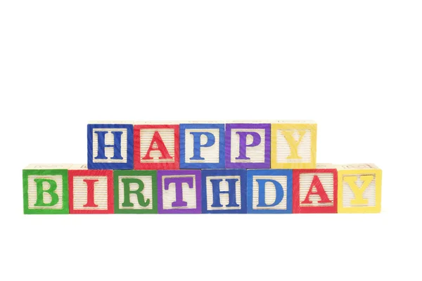 Buchstabenblöcke - alles Gute zum Geburtstag — Stockfoto