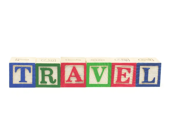 字母表块-旅行 — 图库照片