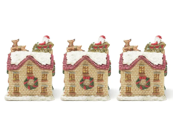 Miniatur Weihnachtshaus-Figuren — Stockfoto
