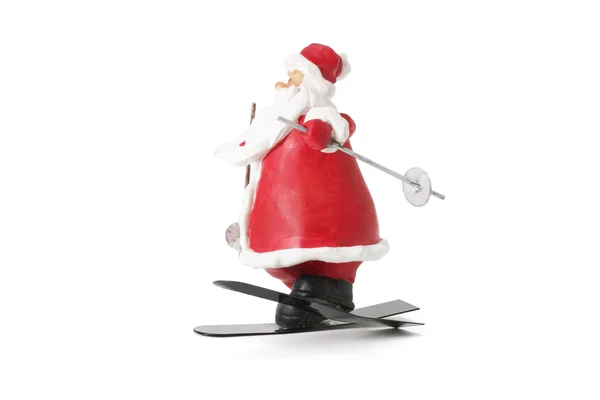 Sking Weihnachtsmann Figur — Stockfoto