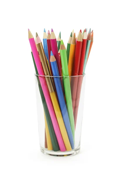 Lápis de cor em óculos — Fotografia de Stock
